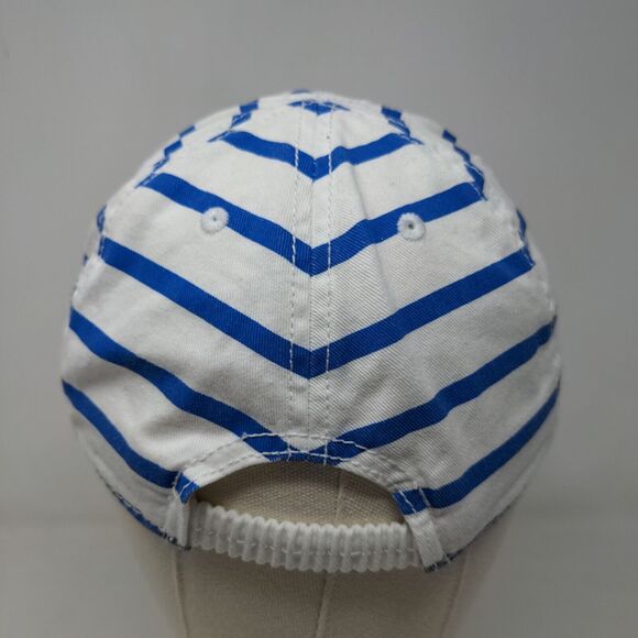 Old Navy Women's Stretchy Hat Blue White Striped Size L Graphic LOVE Logo - Picture 5 of 8